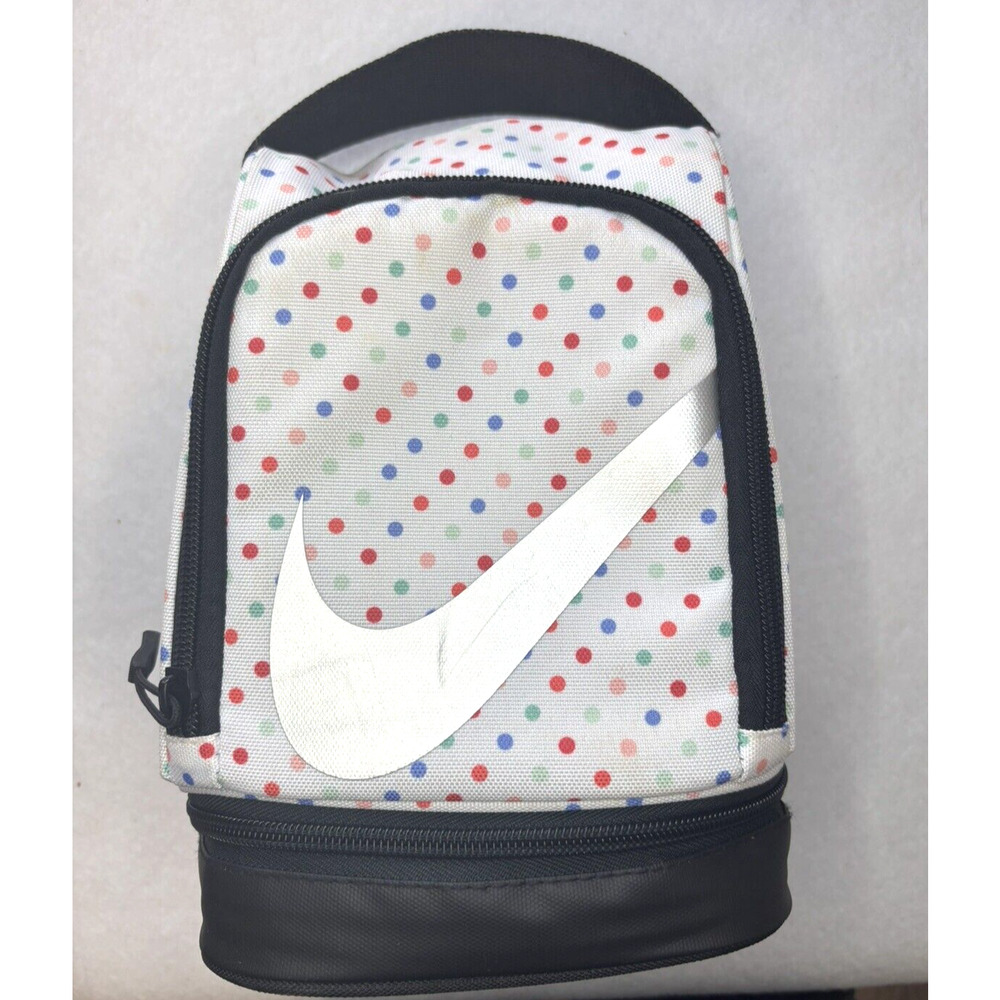 Nike Softside Lunchbox Fuel Pack 2.0 White Polka Dot Insulated Compact Size‎